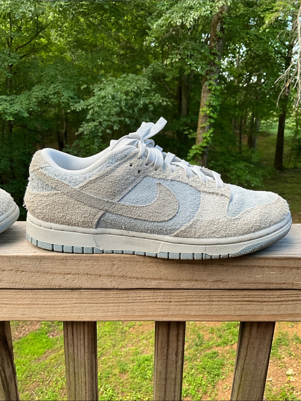 Nike Dunk Low Shaggy Suede Blue Cream Sneakers Mens 7 EUR 40  FZ3779-025